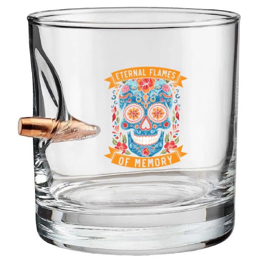 Dia De Los Muertos Sugar Skull Mexican Holiday Bullet Whiskey Glasses