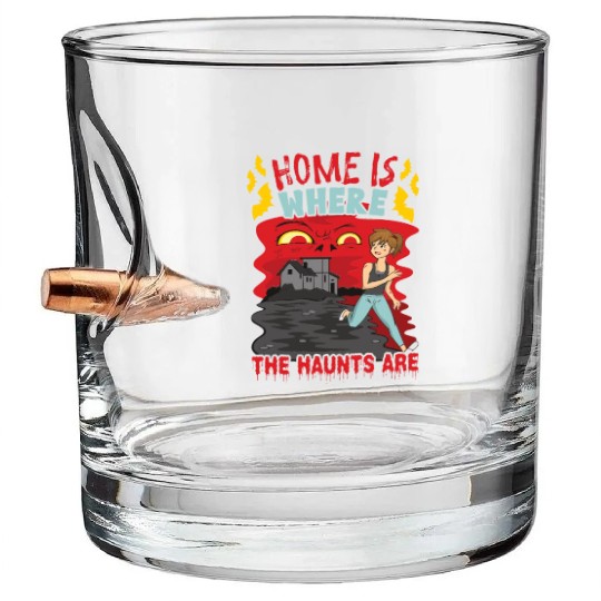 Horror Paranormal Haunted House Spooky Halloween Bullet Whiskey Glasses