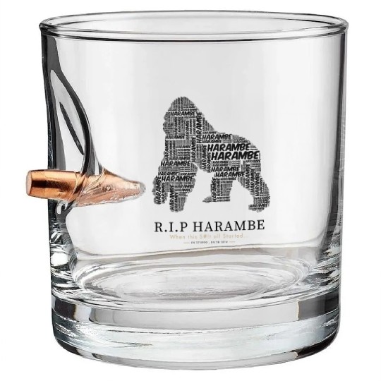 R.I.P Harambe Bullet Whiskey Glasses