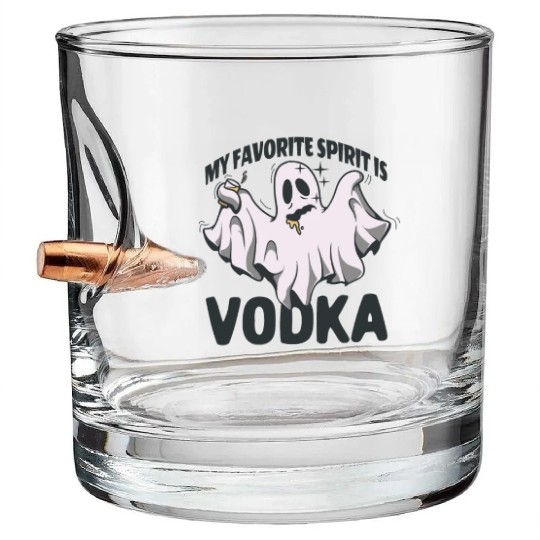 My Favorite Spirit Is Vodka Halloween Vodka Ghost Bullet Whiskey Glasses