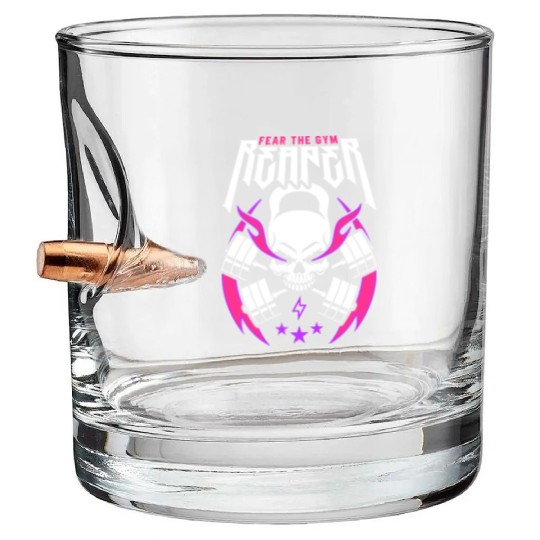 Fear The Gym Reaperabcdabcdabcdkettlebell Skull Bullet Whiskey Glasses