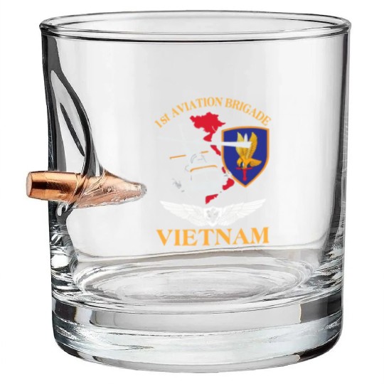 1st Aviation Brigade Vietnam Bullet Whiskey Glasses