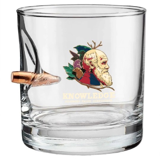 Charles Darwin ATHEIST ATHEISM ANTI RELIGION Bullet Whiskey Glasses