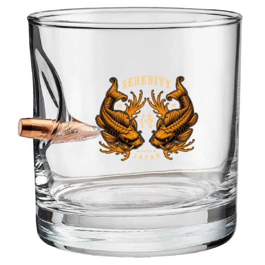 Double Pisces Serenity Koi Bullet Whiskey Glasses