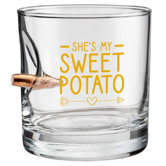 She s My Sweet Potato I Yam Couple s Matching Bullet Whiskey Glasses