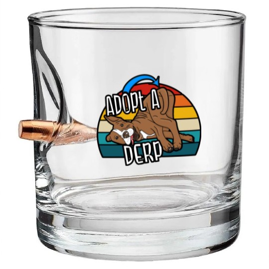 Pit Bull Lover Adopt A Derp Dog Rescue Bullet Whiskey Glasses