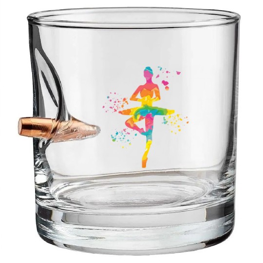 Ballet Dancer Colorsplash Ballerina Bullet Whiskey Glasses