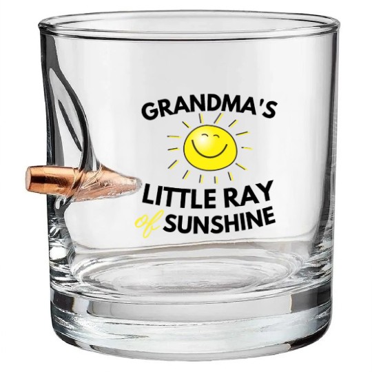 Grandma's Little Ray Of Sunshine Cute Baby Bullet Whiskey Glasses