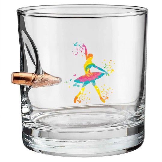 Ballet Dancer Colorsplash Ballerina Bullet Whiskey Glasses