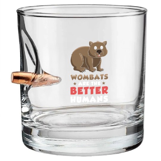 Wombat Australian Animal Lover Bullet Whiskey Glasses