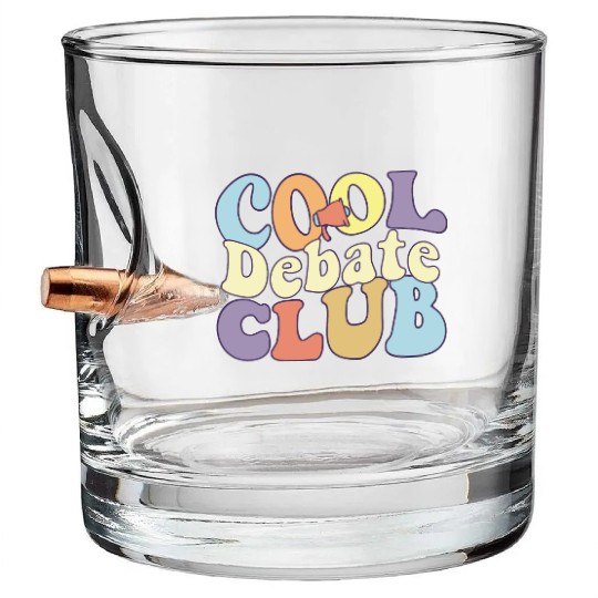 Cool Debate Club Speech Squad Debate Team Student Bullet Whiskey Glasses