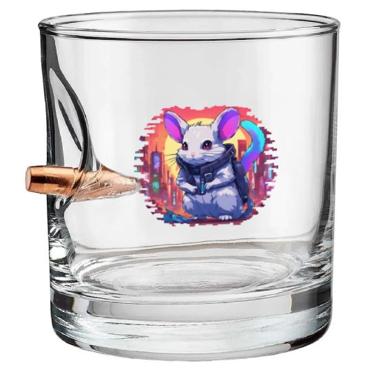 Zephyr // Cyberpunk Chinchilla Bullet Whiskey Glasses