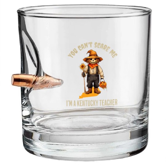 I’m a Kentucky Teacher Halloween Fall Autumn Bullet Whiskey Glasses