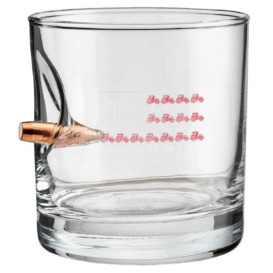 Tractor American Flag Farmer Bullet Whiskey Glasses