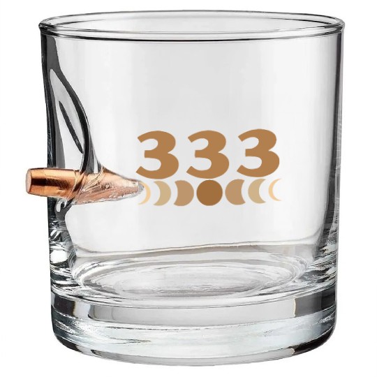 Moon Cycle Brown Angel Numbers 333 Bullet Whiskey Glasses