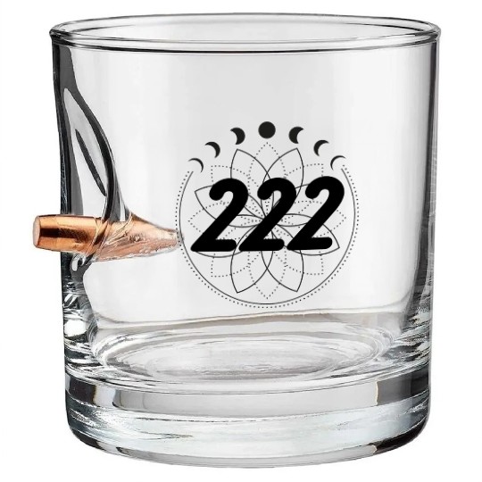 Mandala Angel Numbers 222 Moon Cycle Bullet Whiskey Glasses