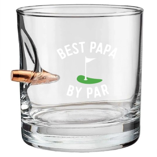 Mens Best Papa By Par Funny Golf - Father's Day Bullet Whiskey Glasses