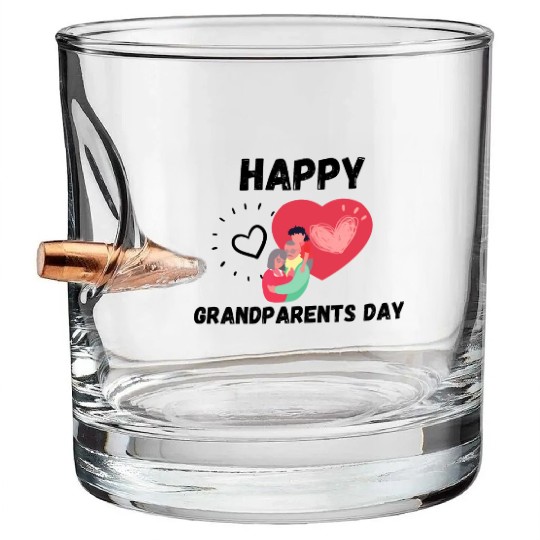 Happy Grandparents Day Bullet Whiskey Glasses