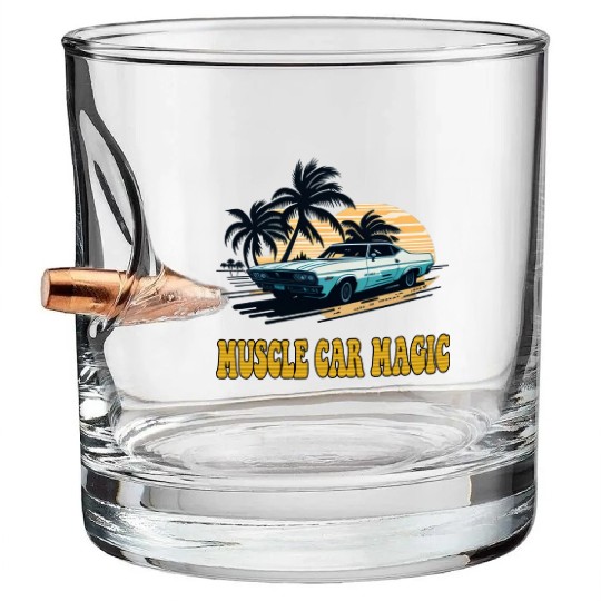 Muscle Car Magic Bullet Whiskey Glasses