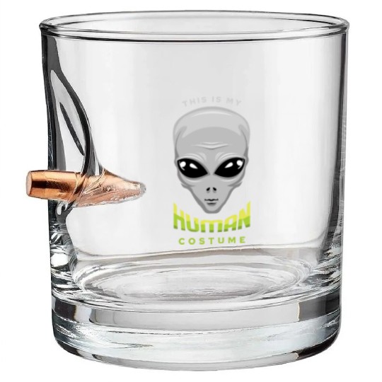Alien Human Costume Funny Lazy Creepy Halloween Bullet Whiskey Glasses