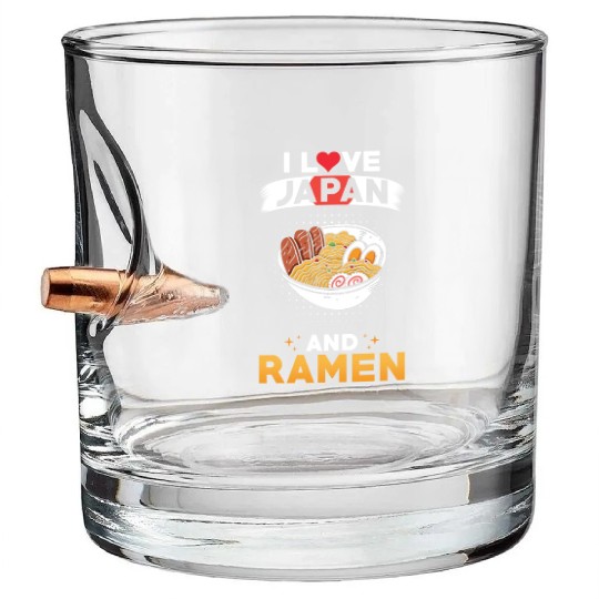 Ramen Japan Love Japanese Food Bullet Whiskey Glasses
