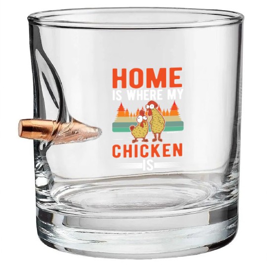 Chickens Home Farmer Chicken Bullet Whiskey Glasses