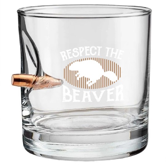 Respect The Beaver retro Beaver Lover groundhog Bullet Whiskey Glasses