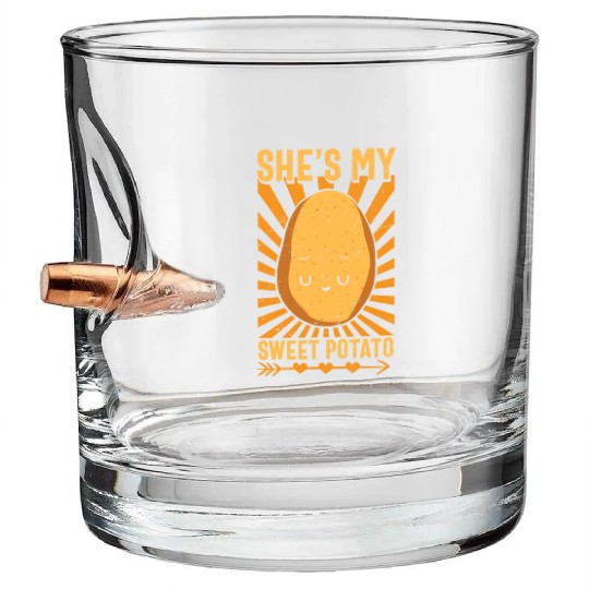 She s My Sweet Potato Funny Matching Halloween Bullet Whiskey Glasses