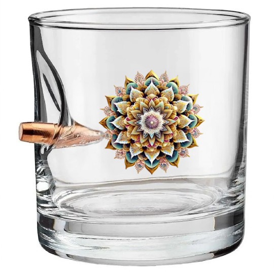 Art therapy mandala Bullet Whiskey Glasses
