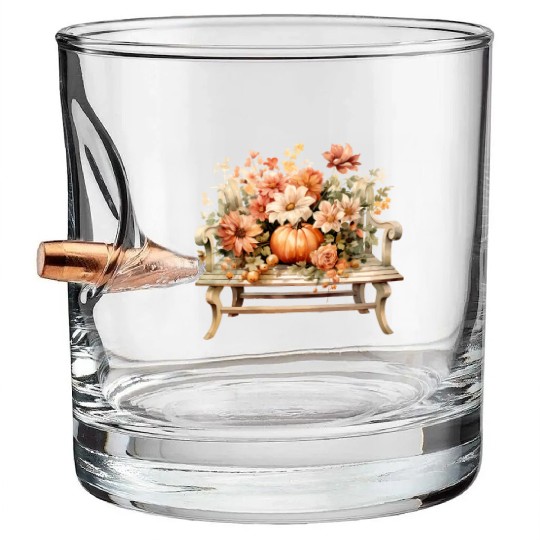 Vintage Wildflower Poster Green Botanical Wall Art Bullet Whiskey Glasses