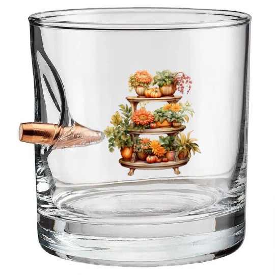 Vintage Wildflower Poster Green Botanical Wall Art Bullet Whiskey Glasses