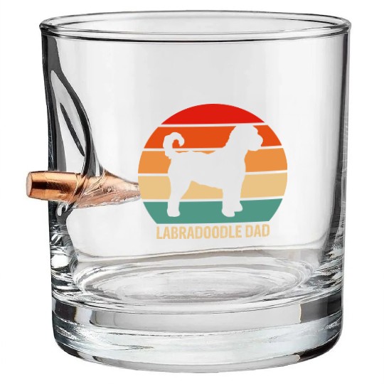 labradoodle dad Bullet Whiskey Glasses