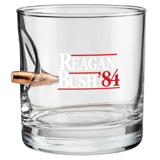 Reagan Bush 1984 V2 Bullet Whiskey Glasses