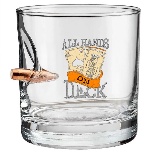 Classic Blackjack All Hands On Deck Loves Gambling Bullet Whiskey Glasses