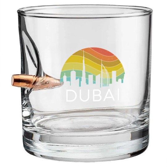 Dubai Skyline City Arab Emirates Uae Arcihtecture Bullet Whiskey Glasses