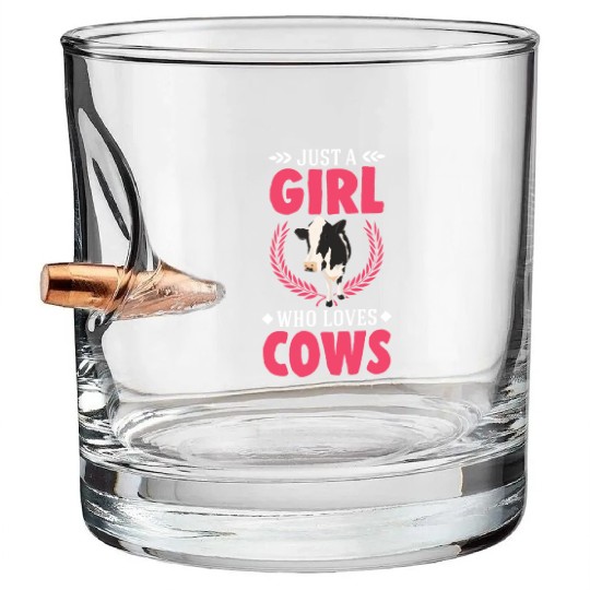 Cow Girl Cattle Cows Breeder Bullet Whiskey Glasses