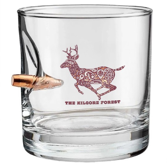 Deer - Maroon Bullet Whiskey Glasses