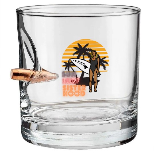 Sun, Surf, Sisterhood Bullet Whiskey Glasses