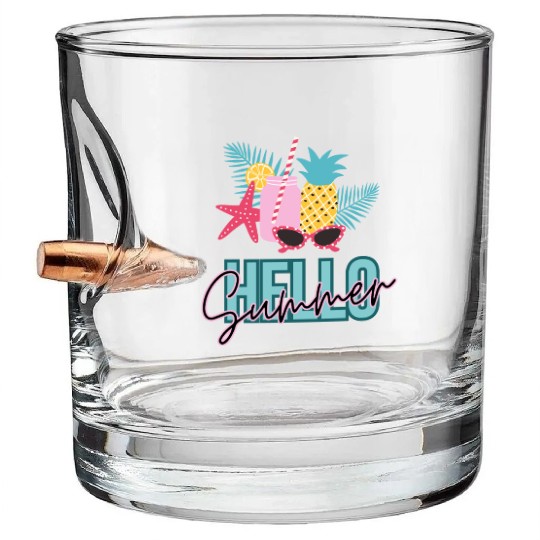 Hello Summer vibes Bullet Whiskey Glasses