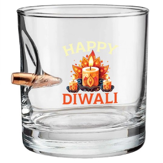 Happy Diwali Diwali Festival Indian Hindu Hinduism Bullet Whiskey Glasses