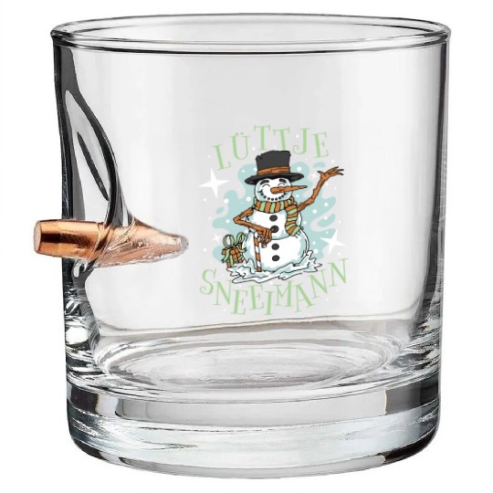 Happy snowman christmas Bullet Whiskey Glasses