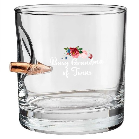 Busy Grandma of Twins Bullet Whiskey Glasses