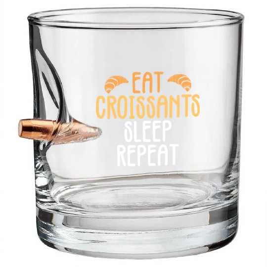 Croissant Love Joke Bakery Bread Pastry Patisserie Bullet Whiskey Glasses