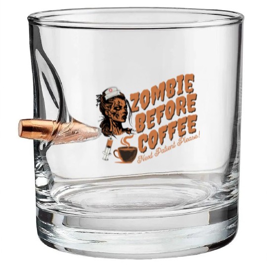 Zombie nurse when not caffeinated: Graveyard shift Bullet Whiskey Glasses