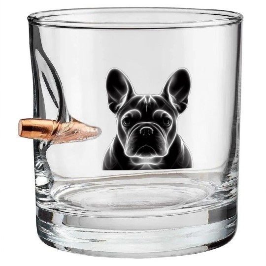 Frenchie Neon Art Bullet Whiskey Glasses