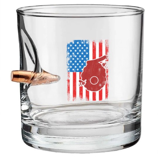 Patriotic US Beekeeper Bullet Whiskey Glasses