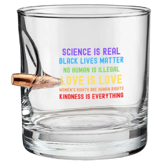 Science Is Real Black Lives Matter Bullet Whiskey Glasses