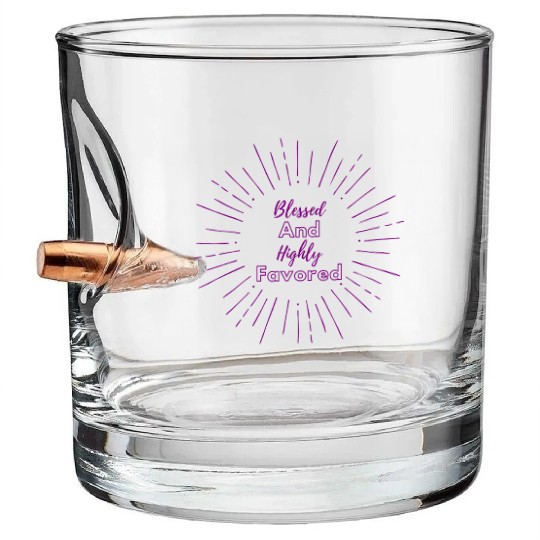 Blessed and Highly Favored Purple Bullet Whiskey Glasses
