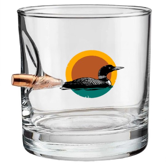 Loon Sunset Faded Look with Retro Colors Bullet Whiskey Glasses