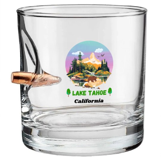 Lake Tahoe California Bullet Whiskey Glasses